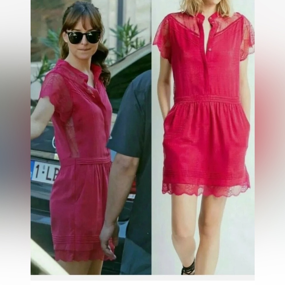 Zadig & Voltaire Deluxe Ricy Jac Silk Dress Anastasia Steele Fifty Shades Size S